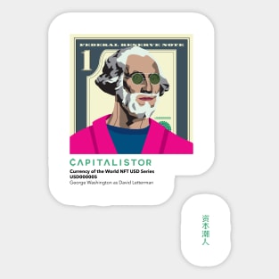 USD000005 - George Washington as David Letterman Sticker